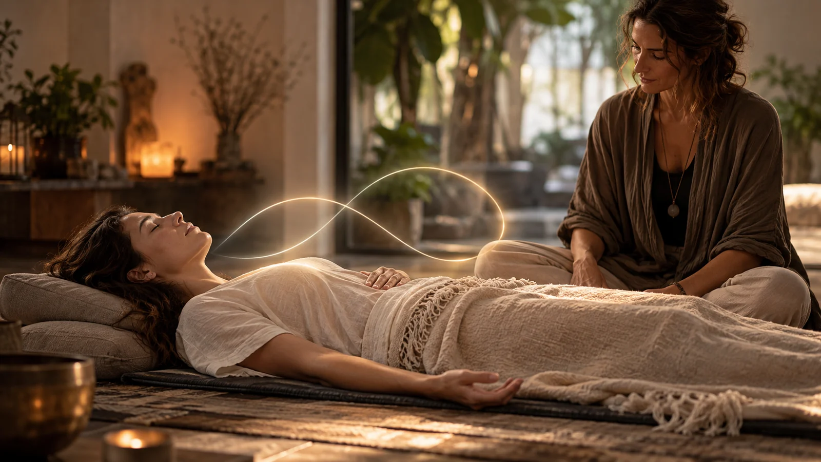 Guided connected and circular breathing practice