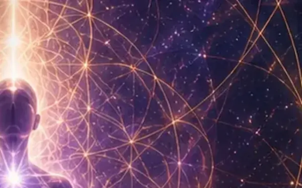Multidimensional energy-work scene with sacred geometry and cosmic light.