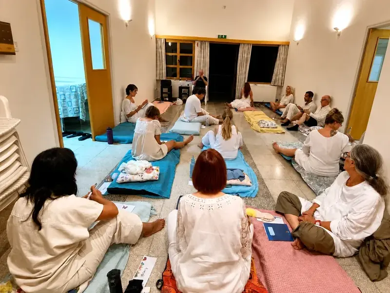 A group during guided work on the Radical Healing course